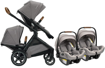 Nuna DEMI Grow + PIPA Lite RX Twin Travel System Bundle - Frost/Frost - TWIN-ST08110FRT-CF10208600FRT
