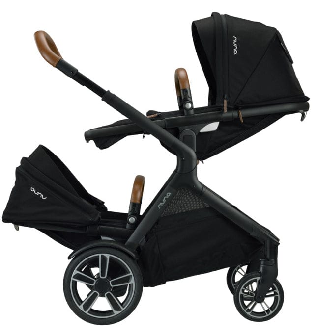Nuna DEMI Grow Double Stroller + Bassinet Bundle - Caviar - DBL-ST08110CVR-CC09204CVR