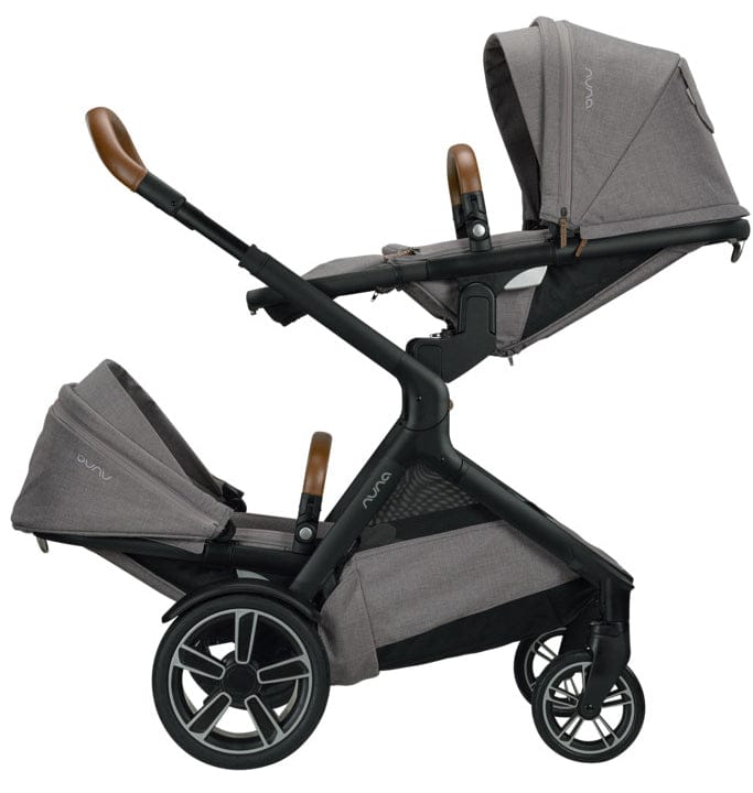 Nuna DEMI Grow Double Stroller + Bassinet Bundle - Frost