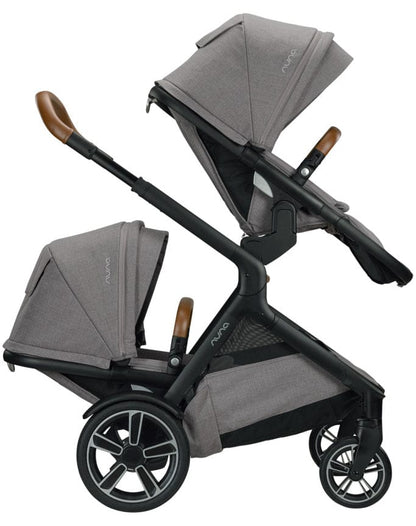 Nuna DEMI Grow Double Stroller + Bassinet Bundle - Frost - DBL-ST08110FRT-CC09204FRT