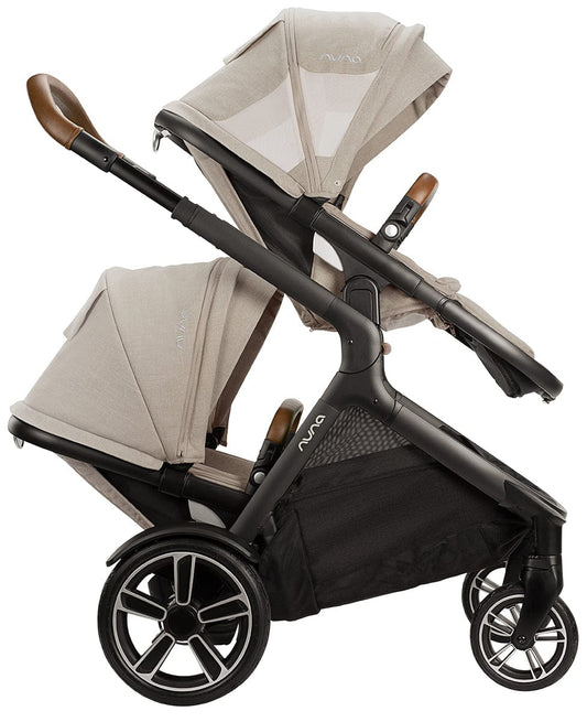 Nuna DEMI Grow Double Stroller with Aire Protect Canopy + Classic Canopy - Hazelwood - ST08122HAZ-AC08117HAZ