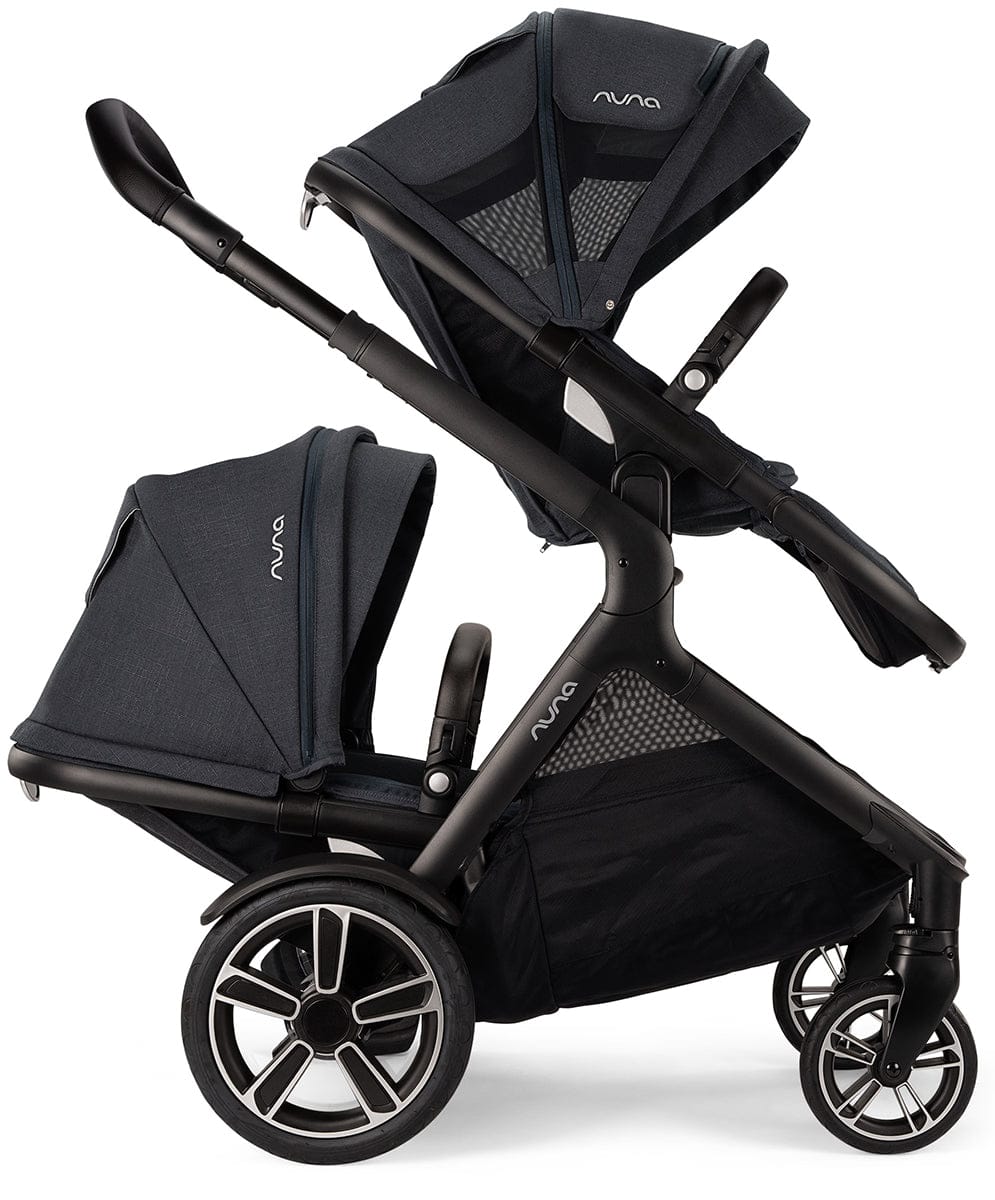 Nuna DEMI Grow Double Stroller with Aire Protect Canopy + Classic Canopy - Ocean