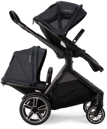 Nuna DEMI Grow Double Stroller with Aire Protect Canopy + Classic Canopy - Ocean