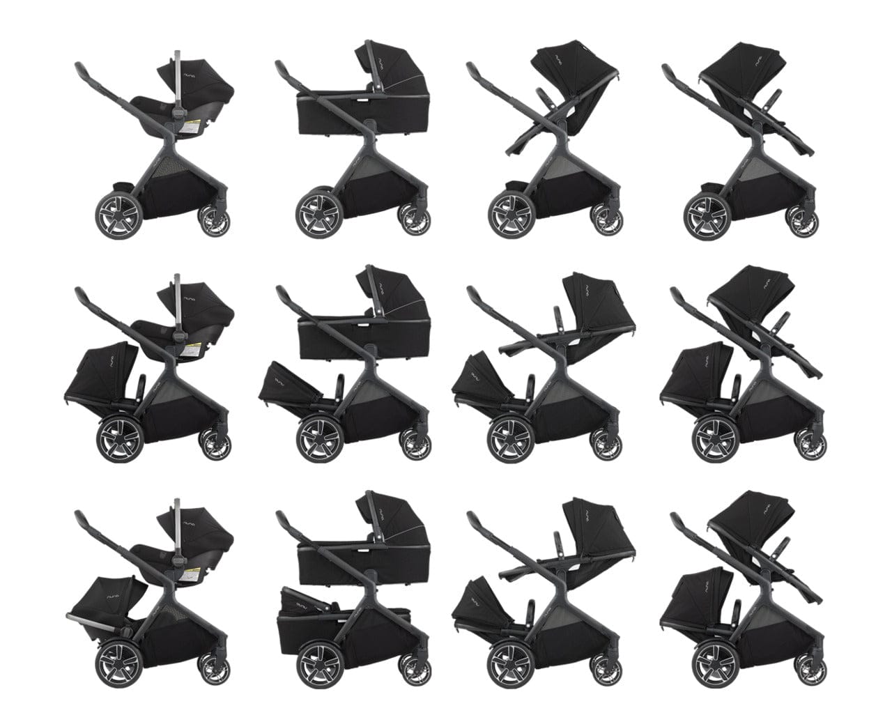 Nuna DEMI Grow + PIPA RX Travel System Bundle - Caviar/Caviar - ST08110CVR-CF12508600CVR
