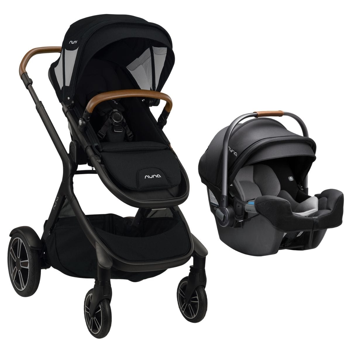 Nuna DEMI Grow + PIPA RX Travel System with Aire Protect Canopy + Classic Canopy - Caviar - ST08120CVR-CF12508600CVR