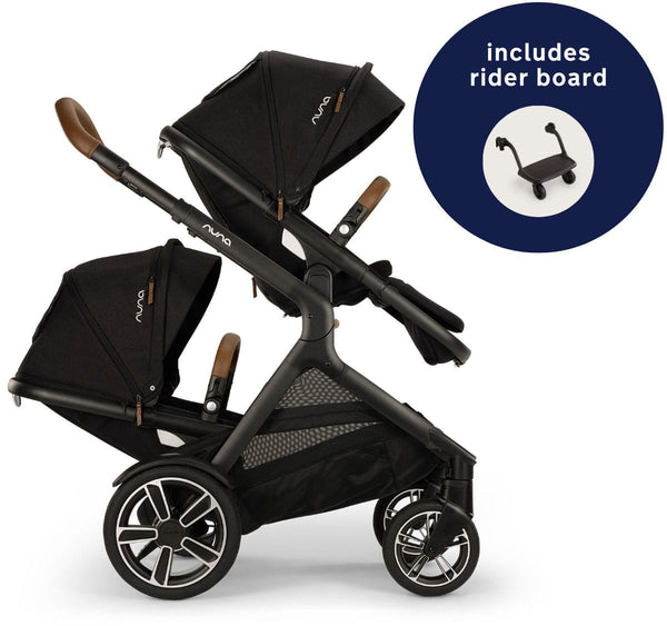 umbrella stroller with ride on board Nuna DEMI Next Double Stroller with Rider Board Bundle
