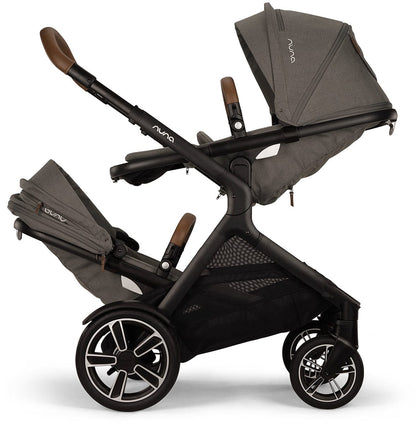 Nuna DEMI Next Double Stroller with Rider Board Bundle - Granite - ST17902GRN-AC17902GRN
