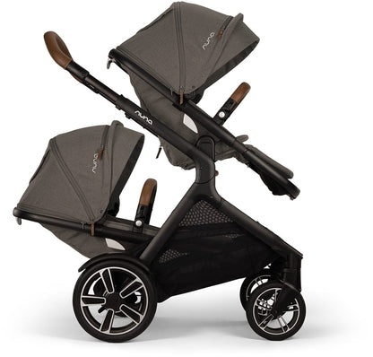 Nuna DEMI Next Double Stroller with Rider Board Bundle - Granite - ST17902GRN-AC17902GRN