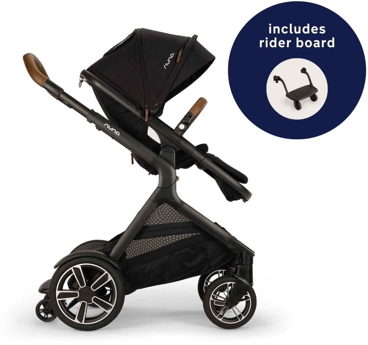 Nuna DEMI Next Stroller with Rider Board - Caviar - ST17902CVR