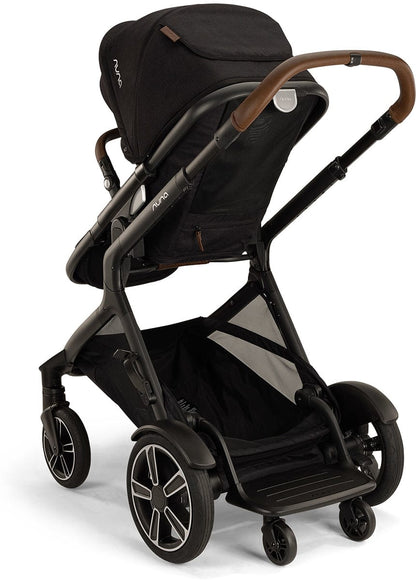 Nuna DEMI Next Stroller with Rider Board + DEMI Grow Bassinet with Stand + PIPA RX Travel System Bundle - Caviar - TRVL-ST17902CVR-CD09200CVR