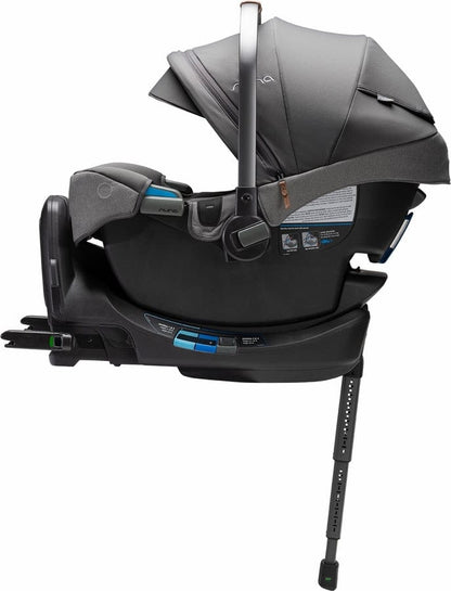 Nuna DEMI Next Stroller with Rider Board + DEMI Next Bassinet with Stand + PIPA RX Travel System Bundle - Granite - TRVL-ST17902GRN-CD18700GRN