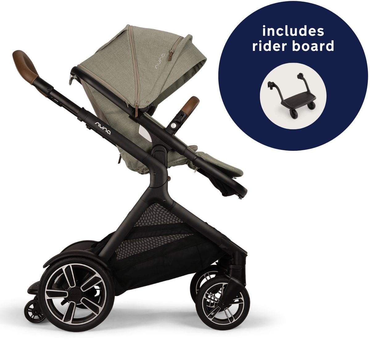Nuna DEMI Next Stroller with Rider Board - Hazelwood - ST17902HAZ