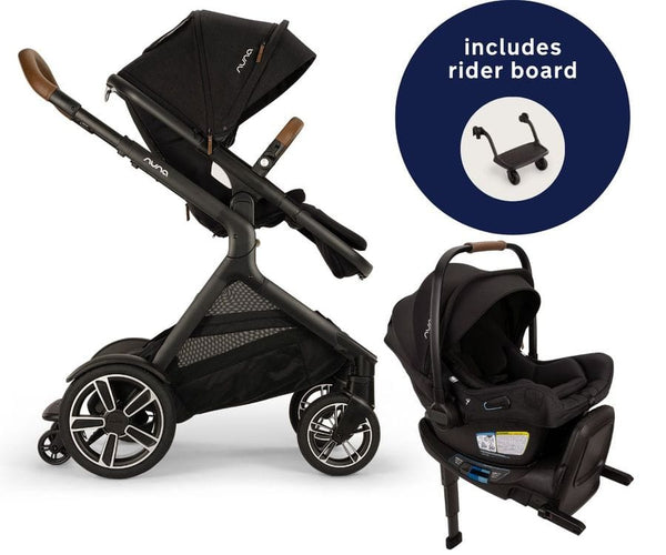 Nuna DEMI Next Stroller with Rider Board + PIPA Aire RX Travel