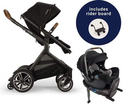 Nuna DEMI Next Stroller with Rider Board + PIPA RX Travel System Bundle - Caviar - ST17902CVR-CF12508600CVR