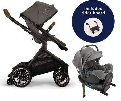 Nuna DEMI Next Stroller with Rider Board + PIPA RX Travel System Bundle - Granite - ST17902GRN-CF12508600GRN