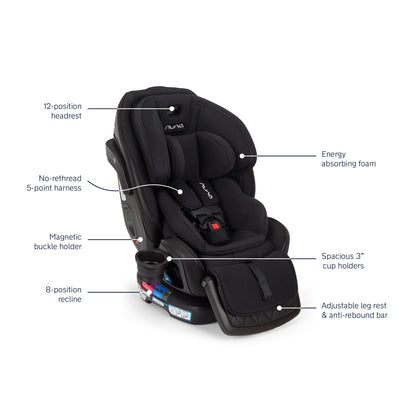 Nuna EXEC Next All-In-One Convertible Car Seat - Caviar - CS20500CVR