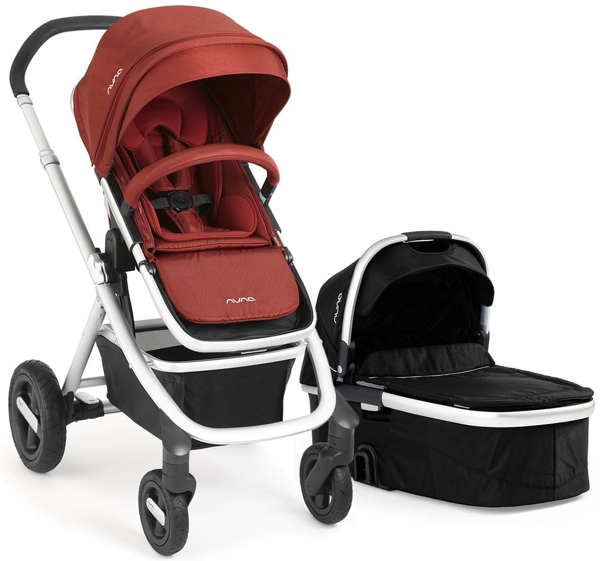 Nuna Ivvi Stroller & Bassinet - Ruby/Caviar - ST-CC-006