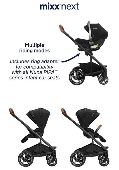 Nuna MIXX Next Stroller + Bassinet Bundle - Granite - ST13420GRN-CC09810CVR