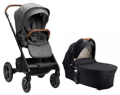 Nuna MIXX Next Stroller + Bassinet Bundle - Granite - ST13420GRN-CC09810CVR