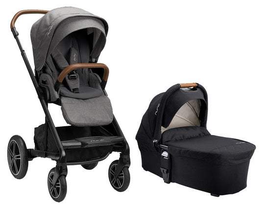 Nuna MIXX Next Stroller + Bassinet Bundle - Granite - ST13420GRN-CC09810CVR