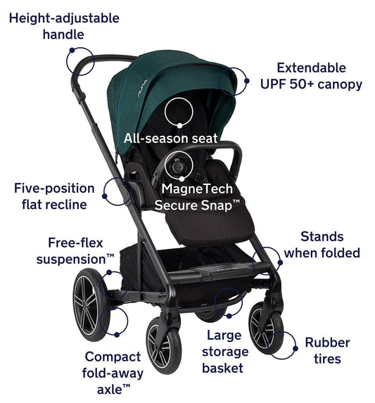 Nuna MIXX Next Stroller with Magnetic Buckle - Lagoon - ST13435LGN