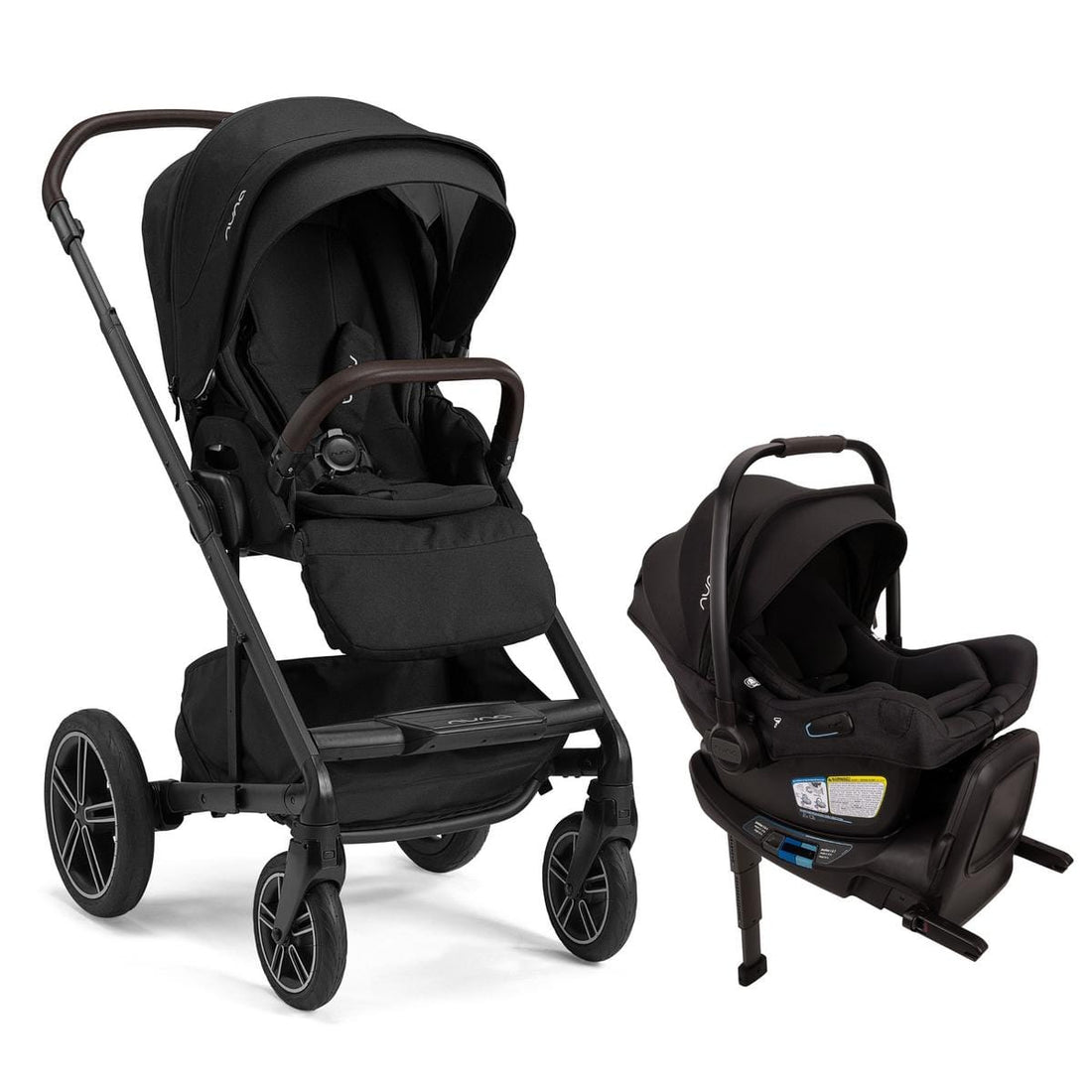 Nuna MIXX Next with Magnetic Buckle + PIPA Aire RX Travel System (One Box) - Caviar / Chocolate - Z2ST13418586CCR
