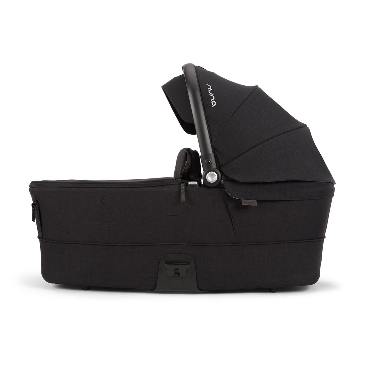 Nuna black bassinet with canopy extended