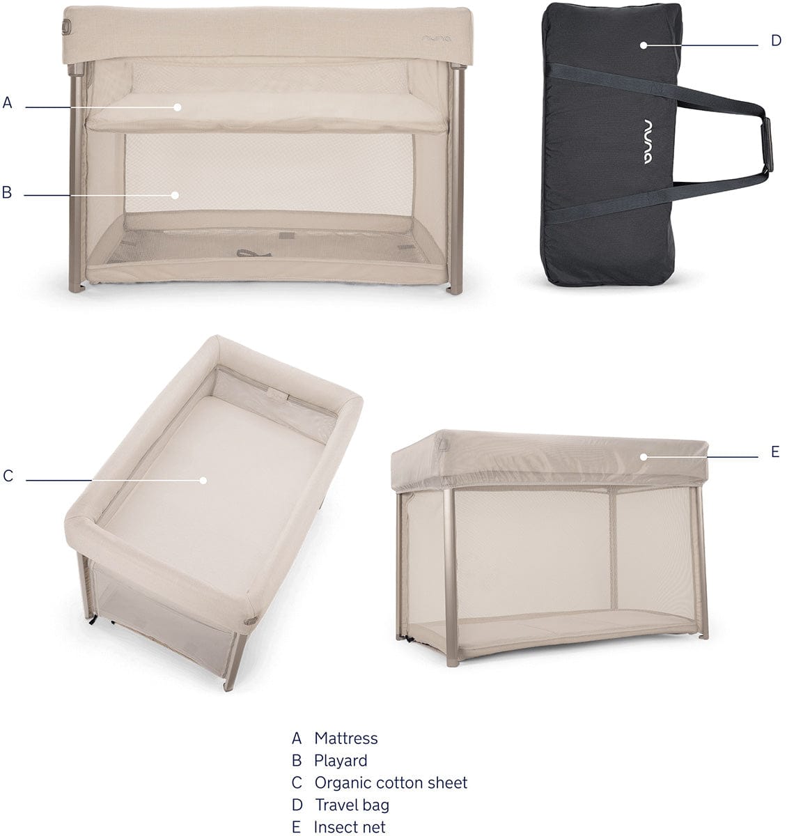 Nuna PAAL Travel Cot + Playard - Biscotti - TC17701BIS