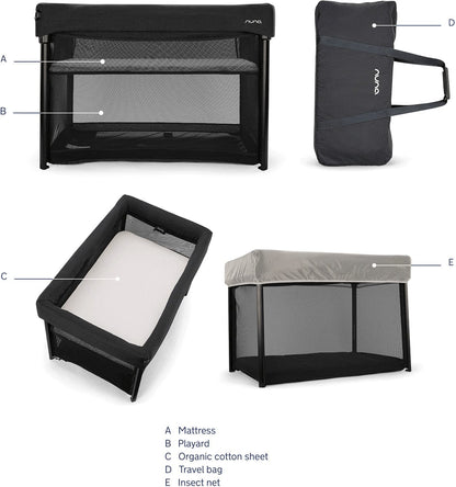 Nuna PAAL Travel Cot + Playard - Caviar - TC17701CVR