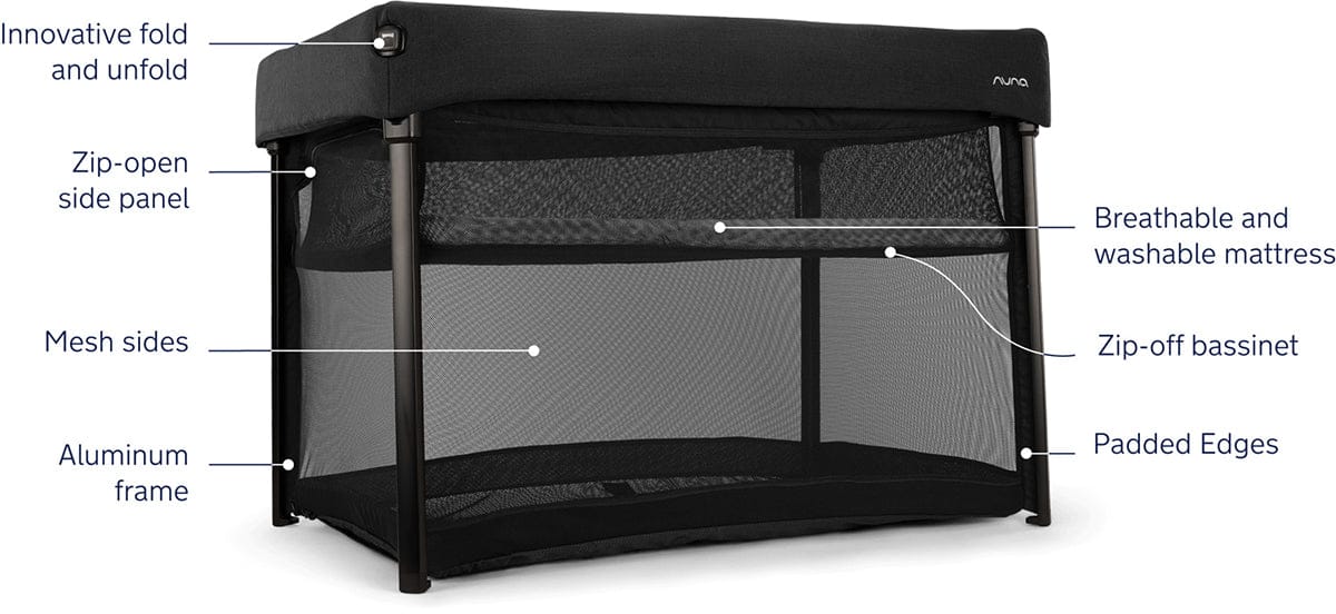 Nuna PAAL Travel Cot + Playard - Caviar – Albee Baby