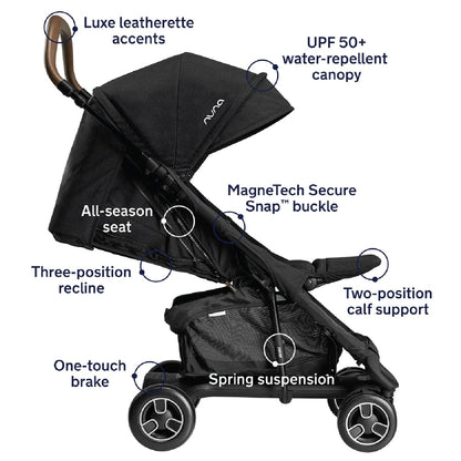 Nuna PEPP Next Compact Stroller with Magnetic Buckle - Lake - ST14003LAK