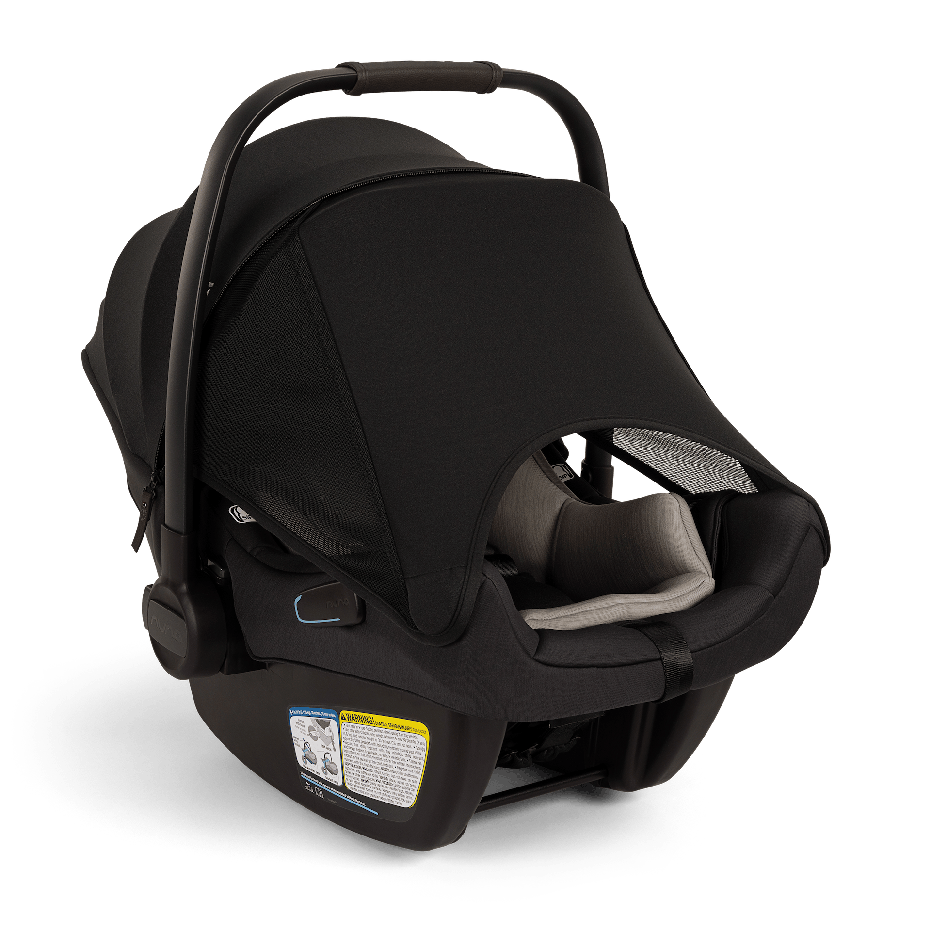Nuna Pipa Aire Infant Car Seat + Pipa Series Base - Caviar / Chocolate - CF18500CCR