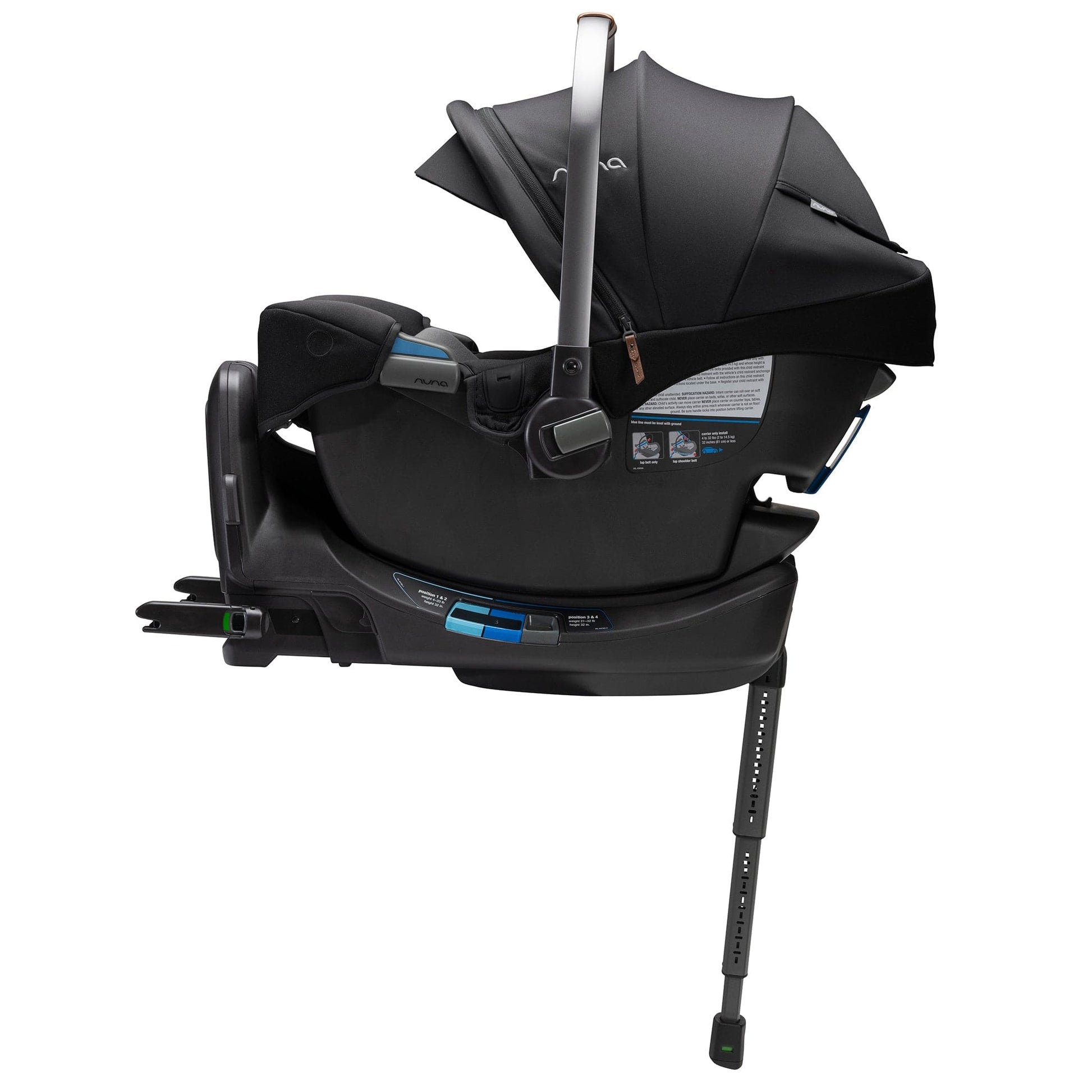 Nuna PIPA RX Infant Car Seat + RELX Base with Load Leg - Caviar - CF12508609CVR