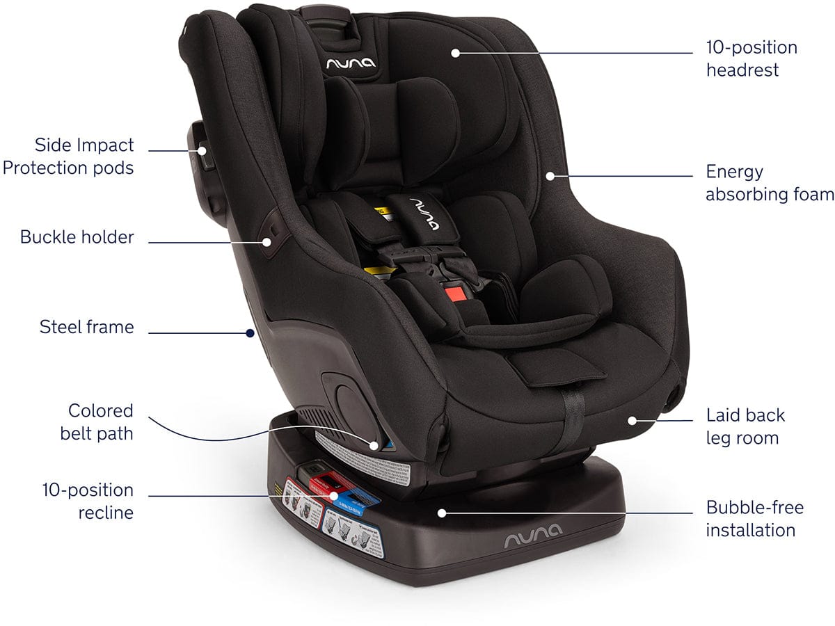 Nuna Rava Convertible Car Seat - Caviar (Flame Retardant Free) - CS05116CVR