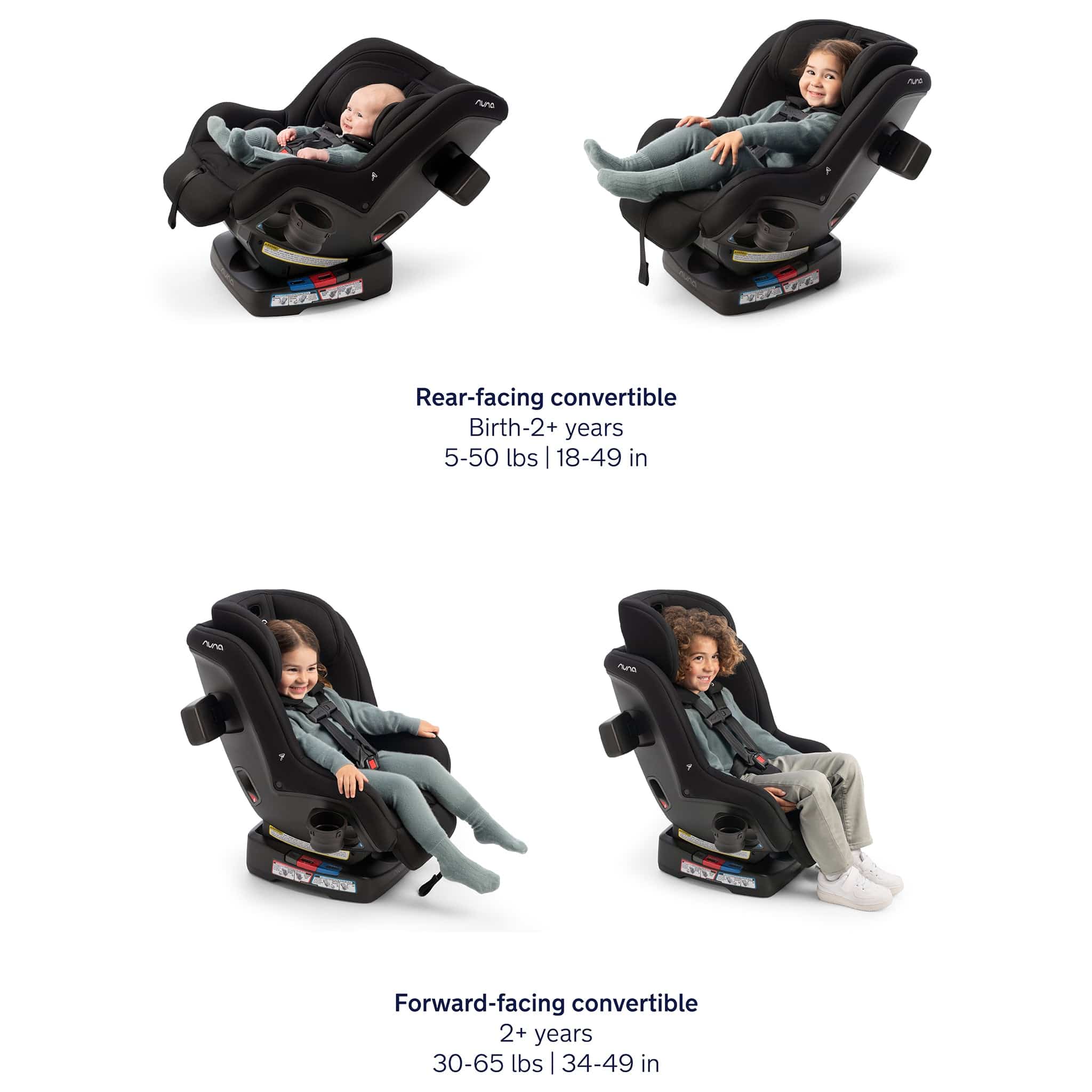Nuna RAVA next Convertible Car Seat - Caviar – Albee Baby