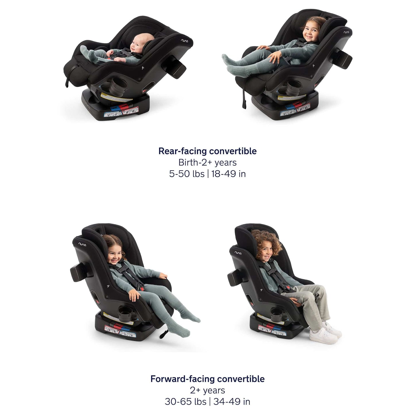 Nuna RAVA next Convertible Car Seat - Granite - CS20400GRN