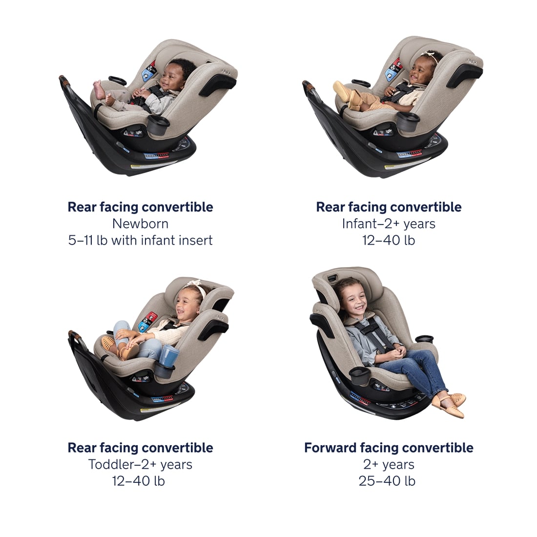 Nuna REVV Rotating Convertible Car Seat - Caviar - CS13600CVR