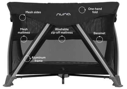 Nuna SENA Aire Playard with Zip-Off Bassinet - Caviar - TC16501CVR