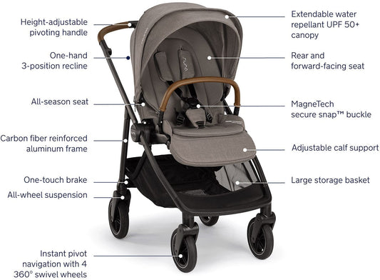 Nuna SWIV Lightweight Stroller - Granite - ST18601GRN