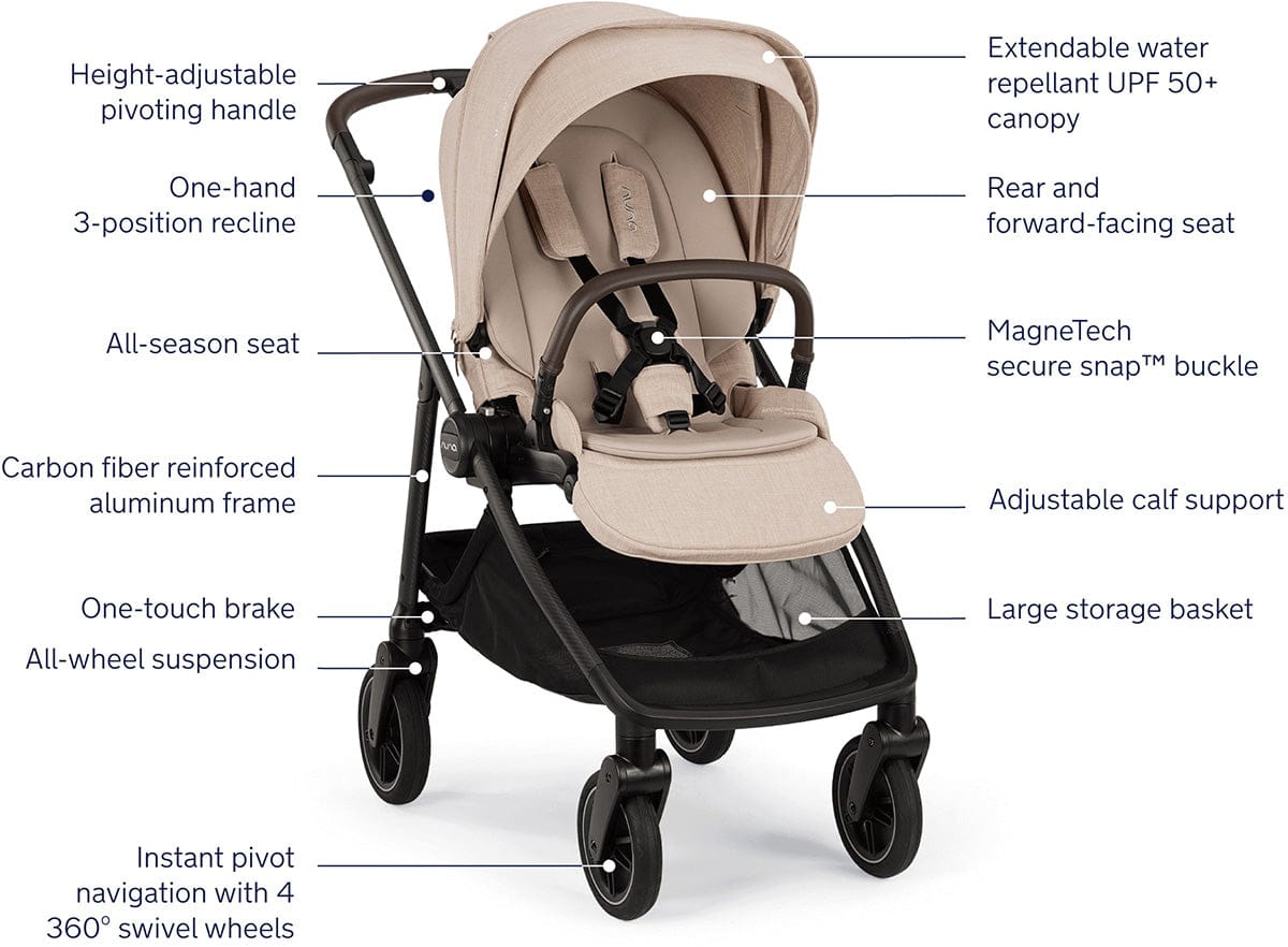 Nuna SWIV + PIPA Aire RX Travel System Bundle - Biscotti / Biscotti - ST18601BIS-CF18508600BIS