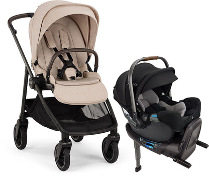 Nuna SWIV + PIPA RX Travel System Bundle - Biscotti / Caviar - ST18601BIS-CF12508600CVR