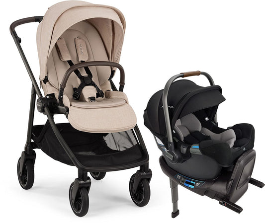 Nuna SWIV + PIPA RX Travel System Bundle - Biscotti / Caviar - ST18601BIS-CF12508600CVR