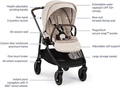 Nuna SWIV + PIPA RX Travel System Bundle - Chai / Caviar - ST18601CHA-CF12508600CVR