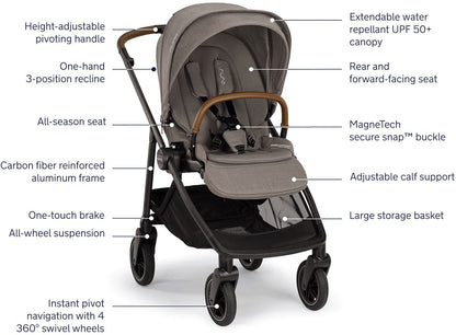 Nuna SWIV + PIPA RX Travel System Bundle - Granite / Granite - ST18601GRN-CF12508600GRN
