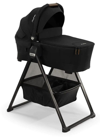Nuna SWIV Stroller + TRIV & SWIV Bassinet + Stand Bundle - Chai / Caviar - ST18601CHA-CD15300CVR