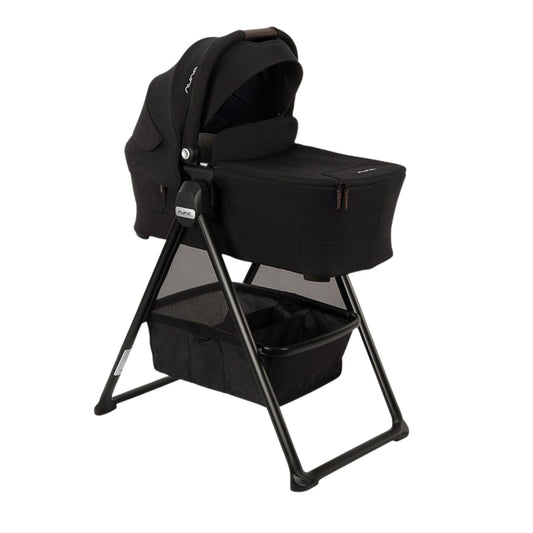 Nuna SWIV & TRIV Series Bassinet + Stand  - Caviar / Chocolate - CD15304CCR