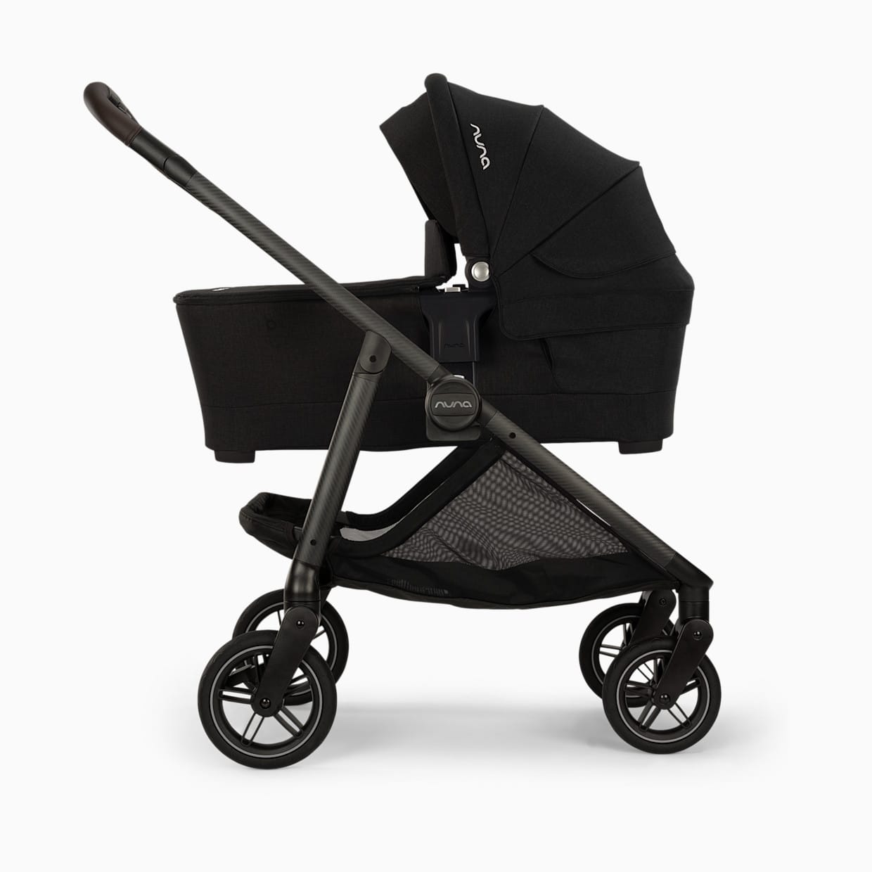 Nuna SWIV & TRIV Series Bassinet + Stand  - Caviar / Chocolate - CD15304CCR