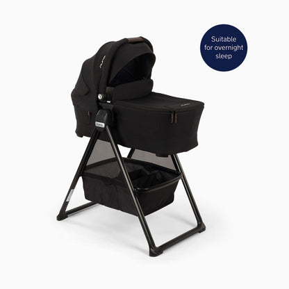 Nuna SWIV & TRIV Series Bassinet + Stand  - Caviar / Chocolate - CD15304CCR