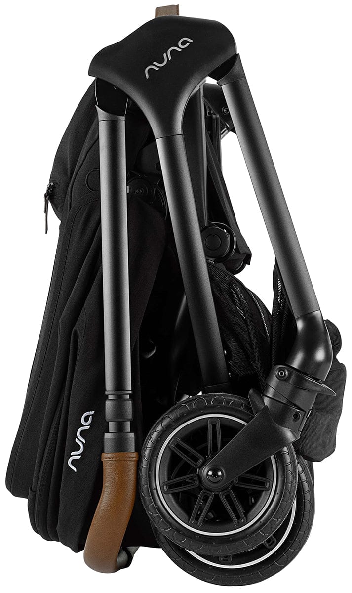 Nuna Triv Compact Stroller with Magnetic Buckle + Triv Bassinet - Caviar - STC12000CVR