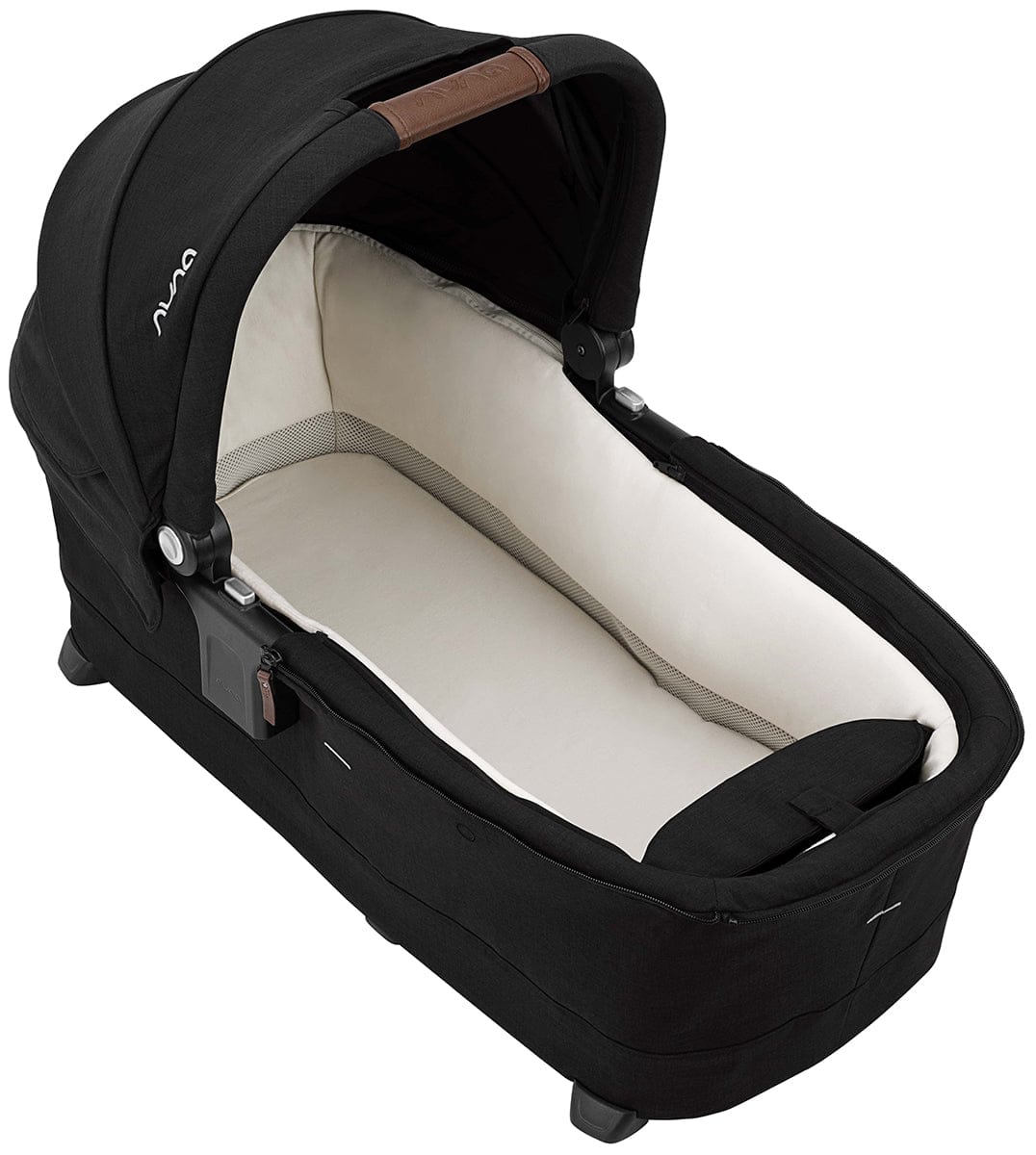 Nuna Triv Compact Stroller with Magnetic Buckle + Triv Bassinet - Caviar - STC12000CVR